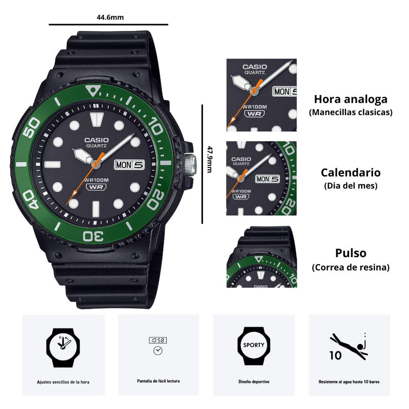 Reloj Casio Modelo MRW-230H-1E3 Diseño Deportivo