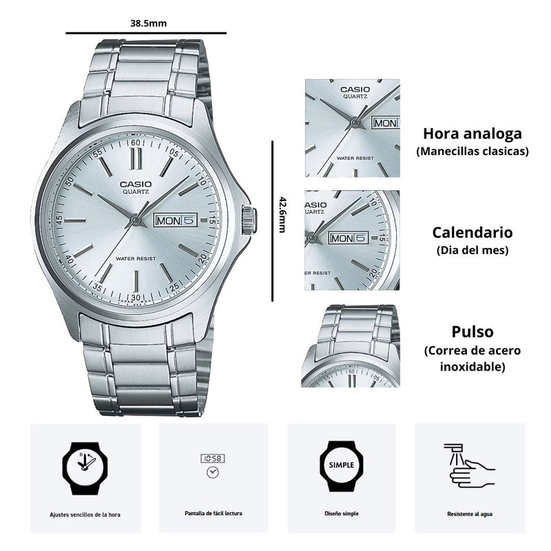 Reloj Casio Modelo MTP-1239D-7A Diseño Elegante