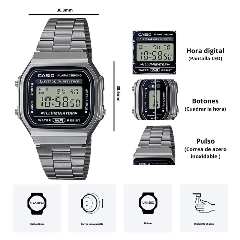 Reloj Casio Vintage A168WGG-1A Acero Inoxidable