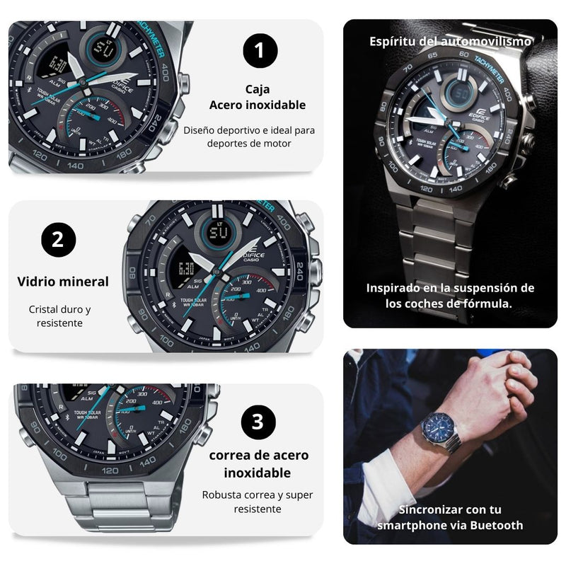 Reloj Casio EDIFICE ECB-950DB-1A Diseño Deportivo