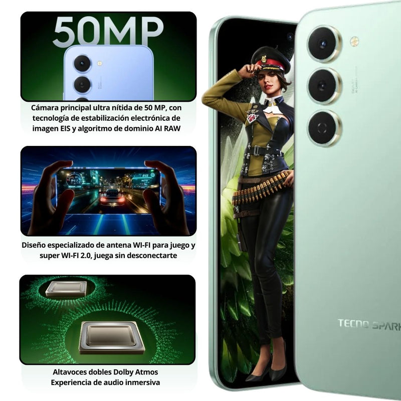 Celular Tecno Spark 40 Pro 256GB/8GB - Verde