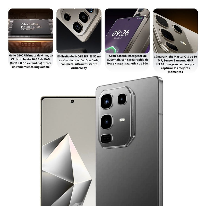 Celular INFINIX Note 50 Pro 256GB/12GB RAM - Negro