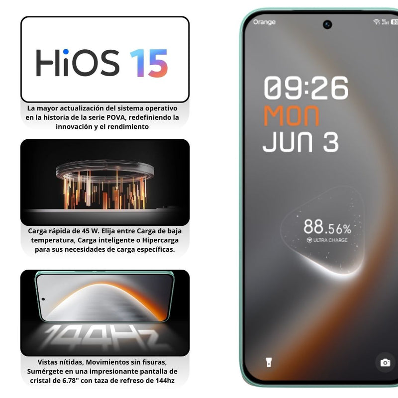 Celular Tecno POVA 7 PRO 5G 256GB/12GB - Gris