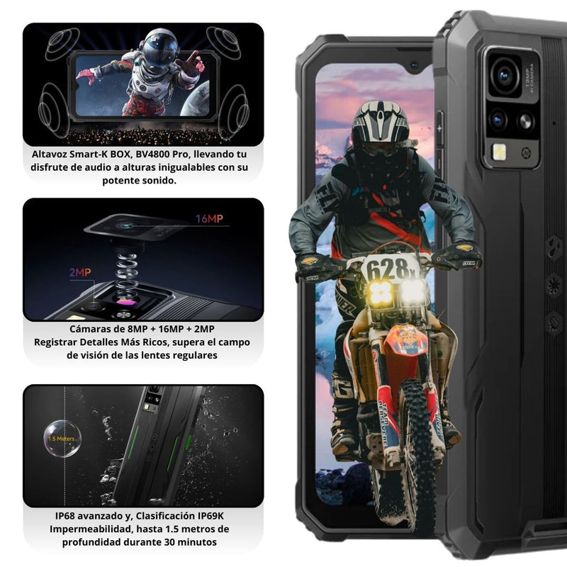 Celular BlackView BV4800 Pro 4G 128GB/12GB - Negro