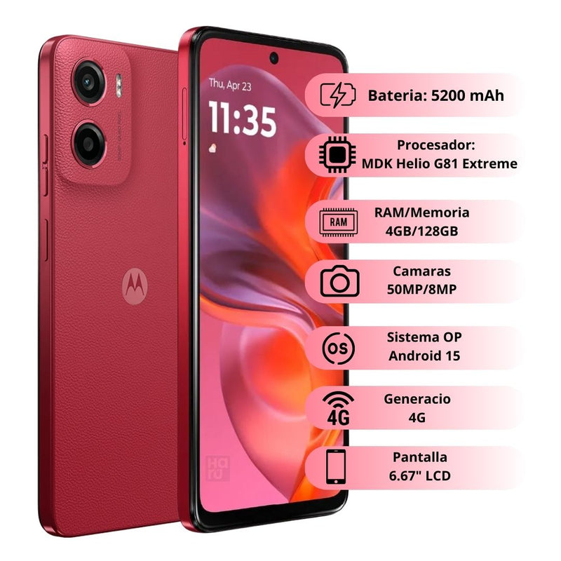 Celular MOTOROLA G05 4G 128GB/4GB - Rojo