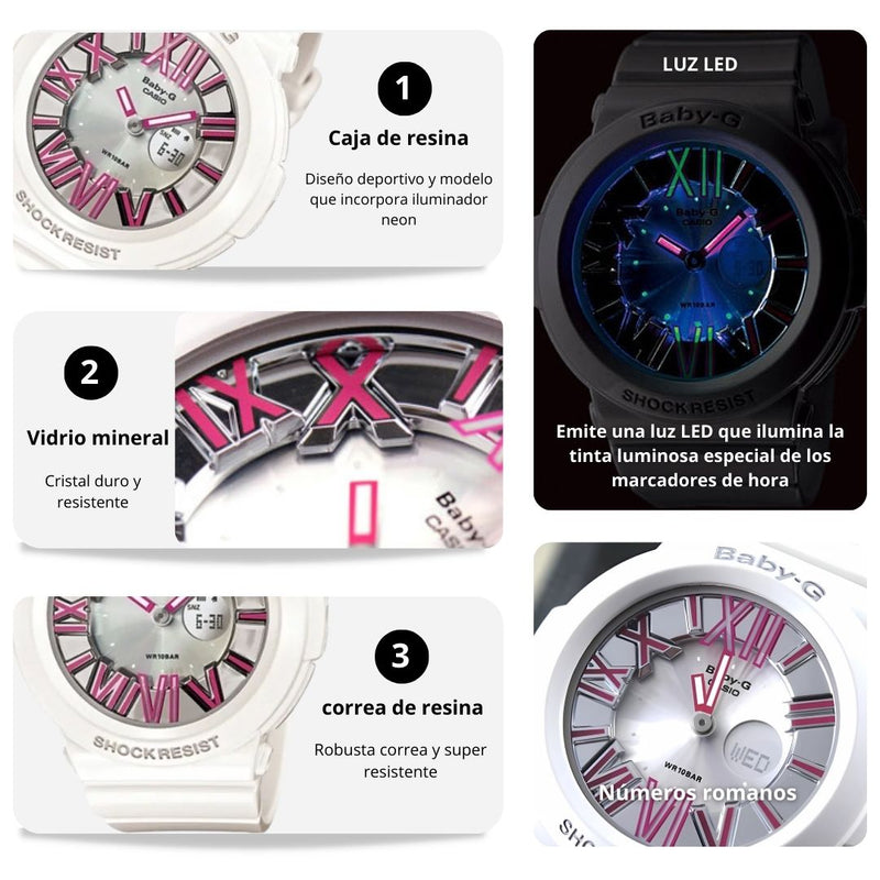 Reloj Casio BABY-G Modelo BGA-160-7B2 Diseño Deportivo