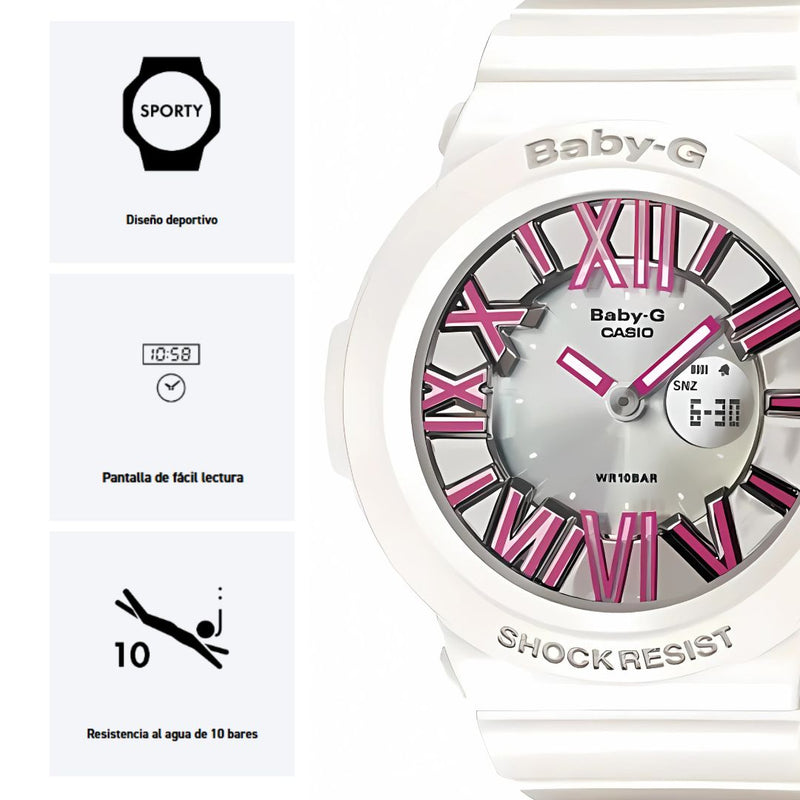 Reloj Casio BABY-G Modelo BGA-160-7B2 Diseño Deportivo