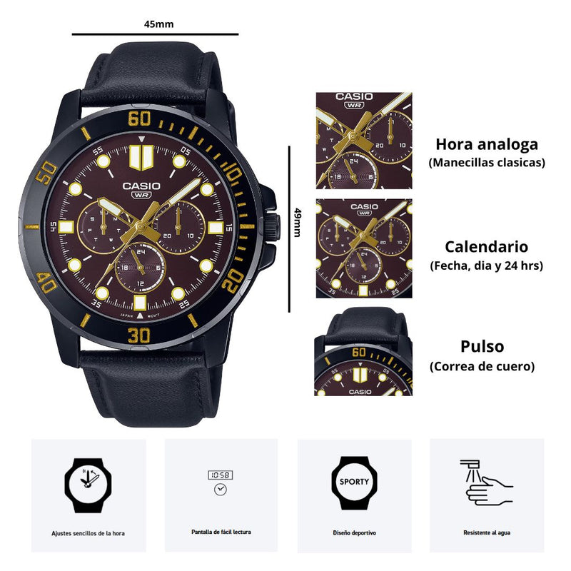 Reloj Casio Modelo MTP-VD300BL-5E Diseño Elegante