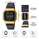 Reloj Casio Modelo A168WEGB-1B Diseño Vintage
