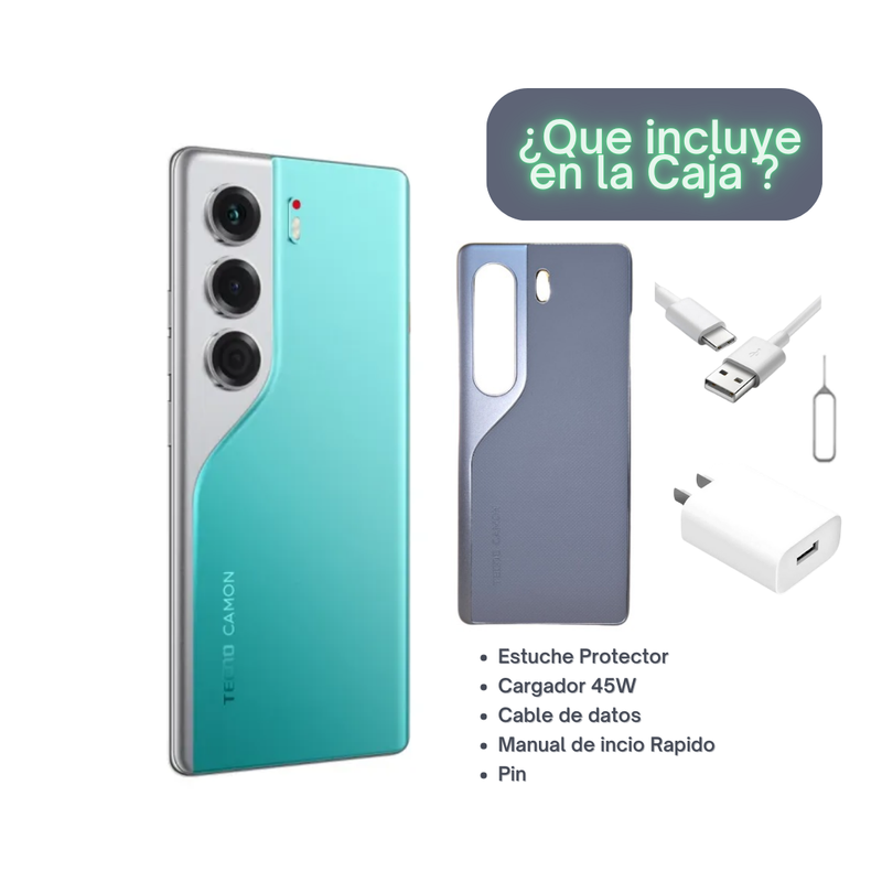 Celular TECNO CAMON 40 Pro 256GB 8+8GB RAM Verde