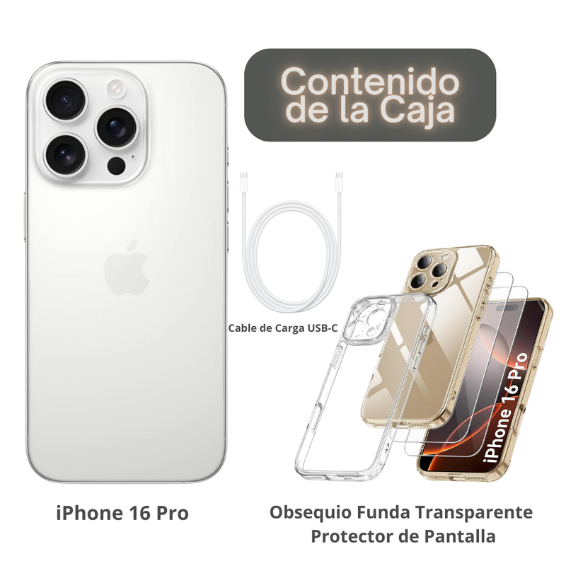 Celular iPhone 16 Pro 256GB Titanio Blanco - eSIM