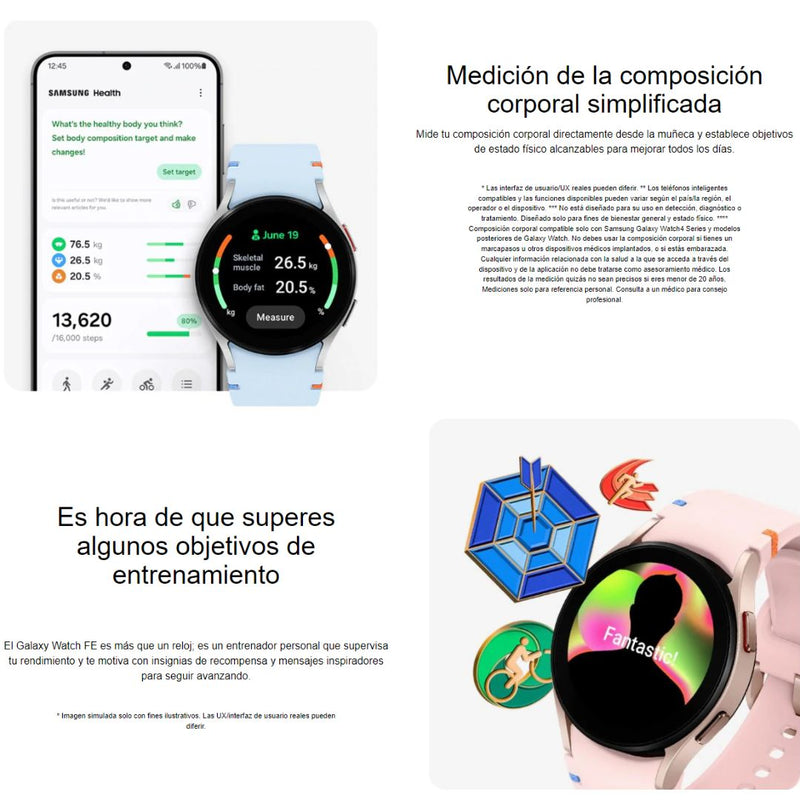 Reloj Inteligente Galaxy Watch FE Pantalla AMOLED - Negro