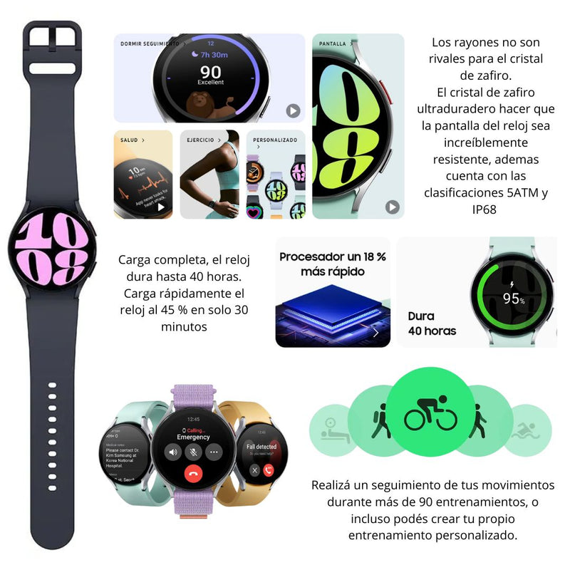 Reloj Inteligente Galaxy Watch 6 Pantalla SUPER AMOLED - Negro