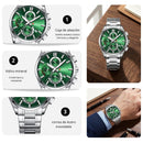 Reloj Curren 8475 plateado - verde Diseño Elegante