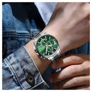 Reloj Curren 8475 plateado - verde Diseño Elegante