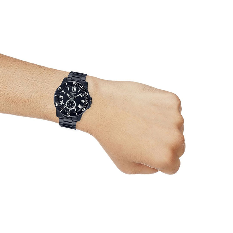 Reloj Casio Referencia MTP-VD200B-1B Para Caballero Original y Elegante