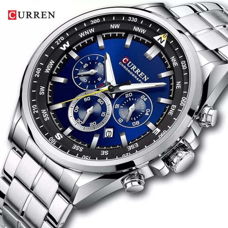 Reloj CURREN 8399 Cronógrafo Para Hombre - Fondo Azul