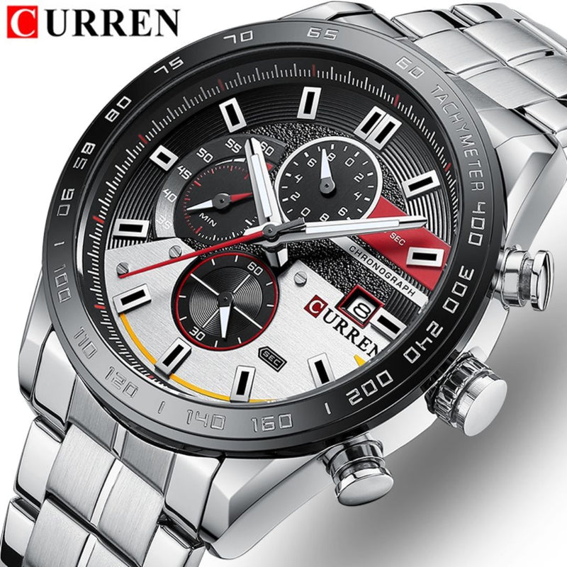 Reloj Curren 8410 Elegante Para Caballero Plateado