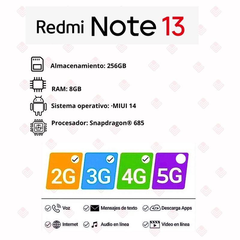 Xiaomi Redmi Note 13 256GB/8GB RAM - Negro