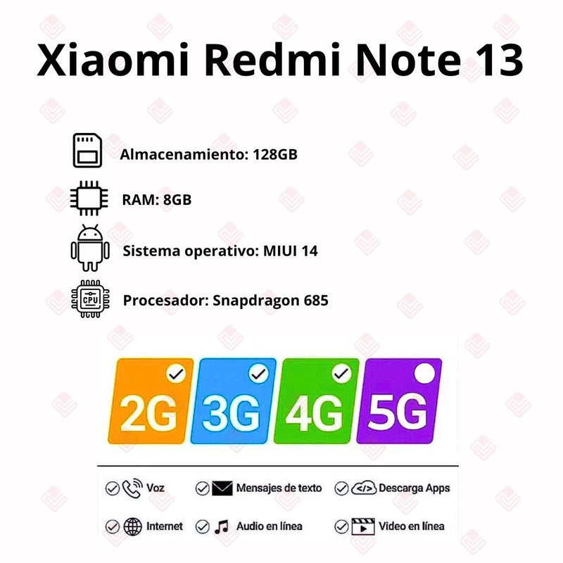 Celular Xiaomi Redmi Note 13 128GB/8GB RAM - Negro