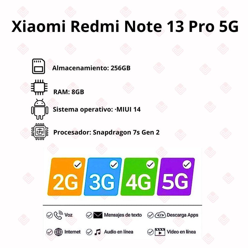 Celular Xiaomi Redmi Note 13 Pro 5G 256GB/8GB RAM Negro