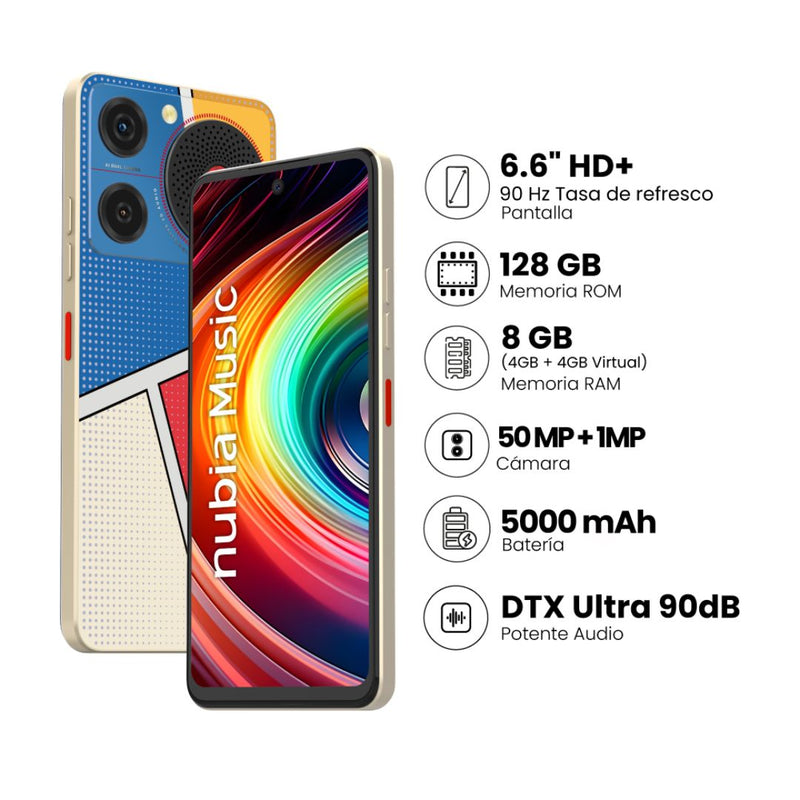 Celular ZTE NUBIA MUSIC 128GB/4GB RAM - Naranja