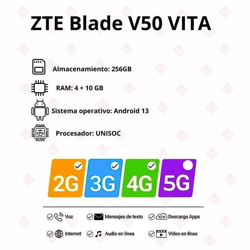 Celular ZTE Blade V50 Vita 256GB/4+10 GB Ram Negro