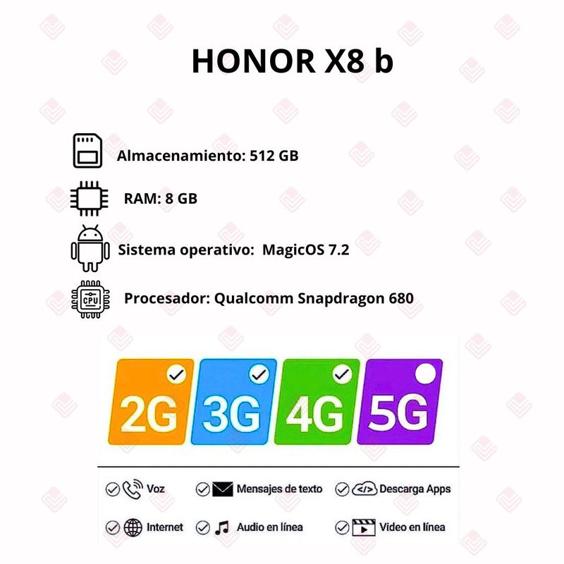 Celular HONOR X8B 512GB/8GB RAM Plata