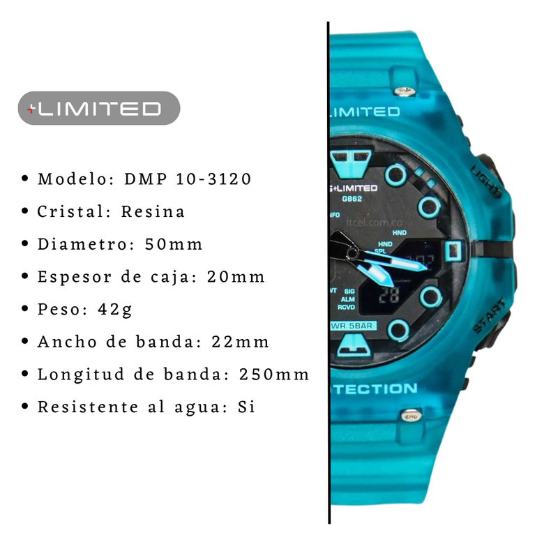 Reloj LIMITED G3120 Deportivo Resina Azul