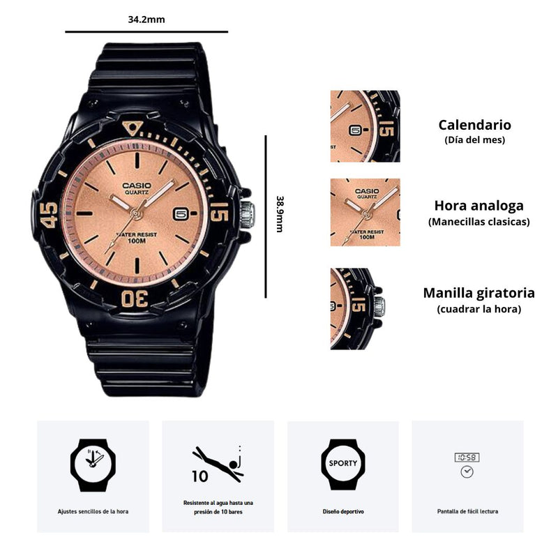 Reloj de Dama Casio Modelo LRW-200H-9E2 Diseño Deportivo