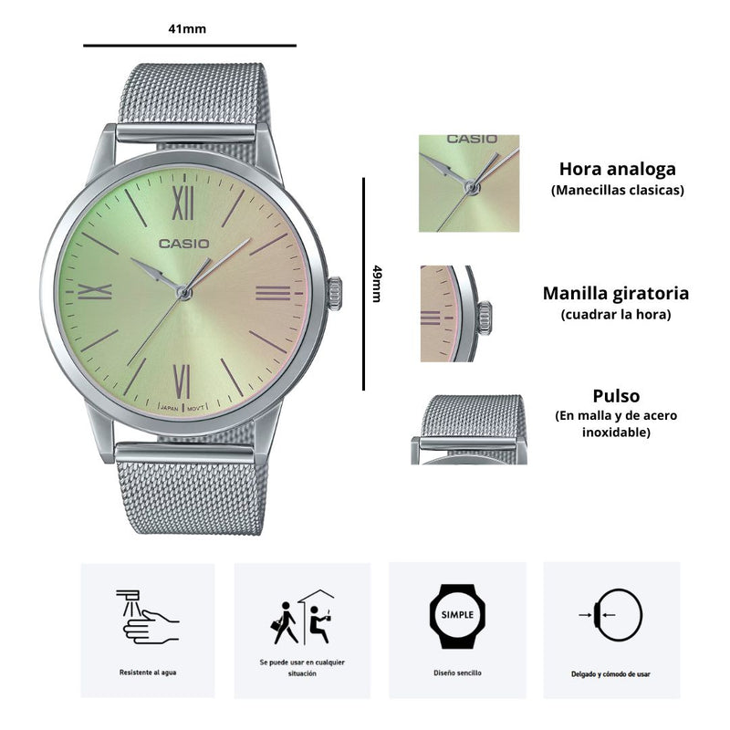 Reloj Casio Modelo MTP-E600M-9B Diseño Elegante