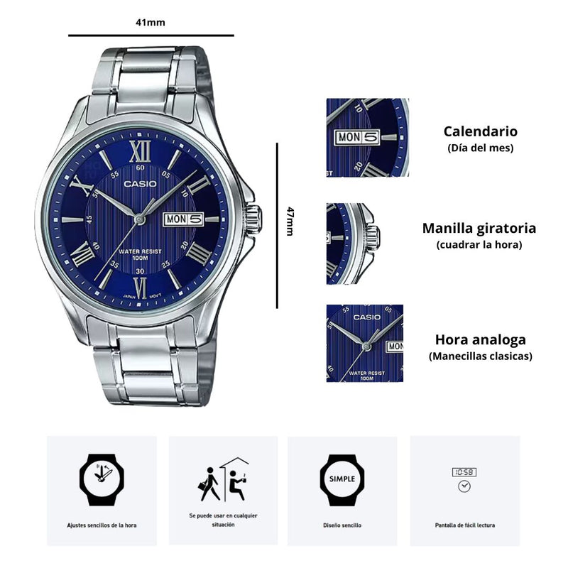 Reloj Casio Referencia MTP-1384D-2A - Azul