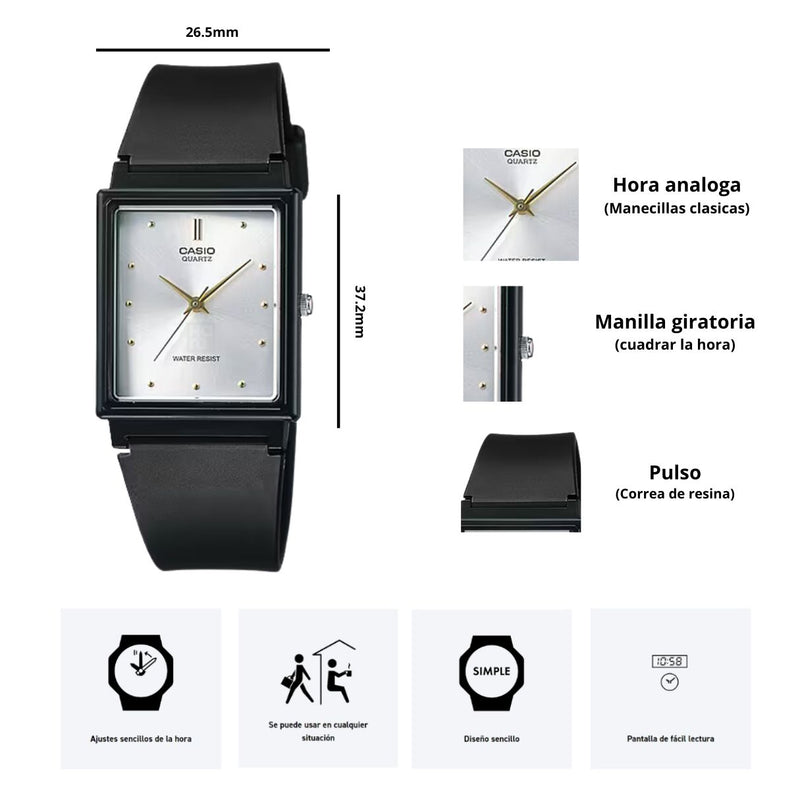 Reloj Casio MQ-38-7A Unisex Diseño Casual