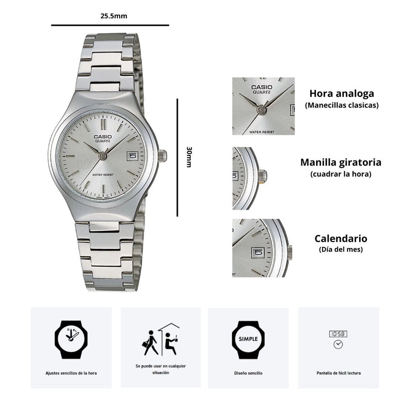 Reloj Casio Referencia LTP-1170A-7A Diseño Elegante