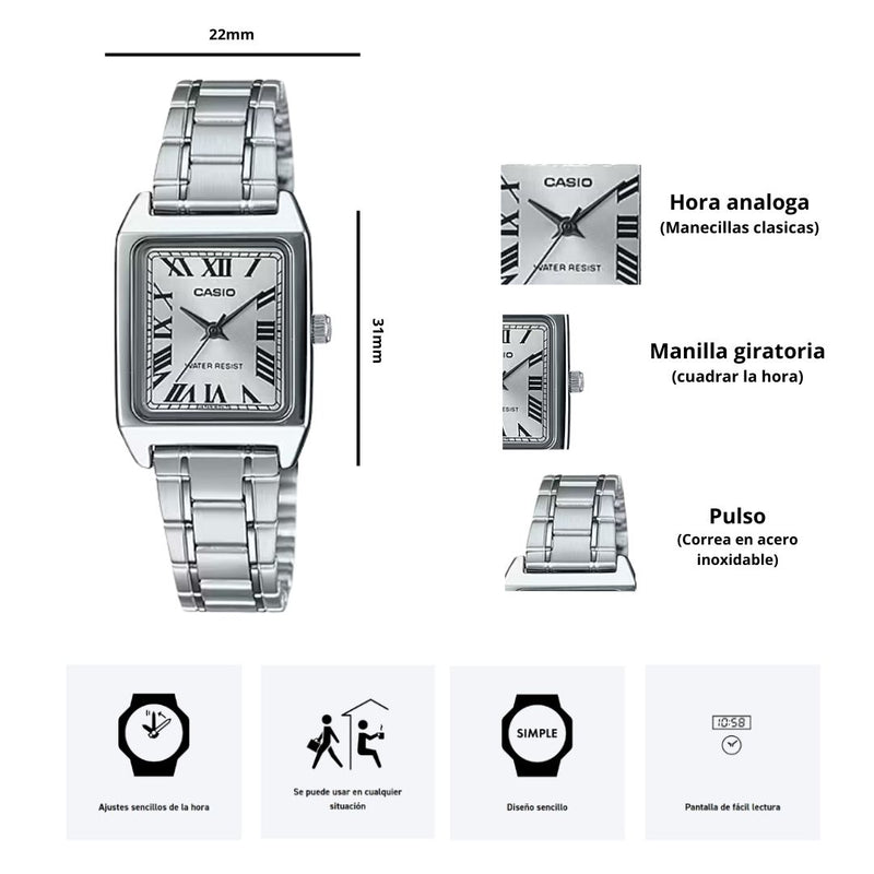 Reloj Casio Modelo LTP-V007D-7B Diseño Elegante