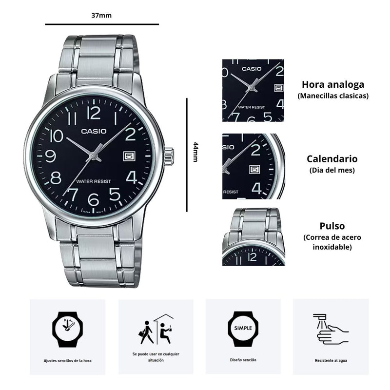 Reloj Casio Referencia MTP-V002D-1BU Diseño Casual