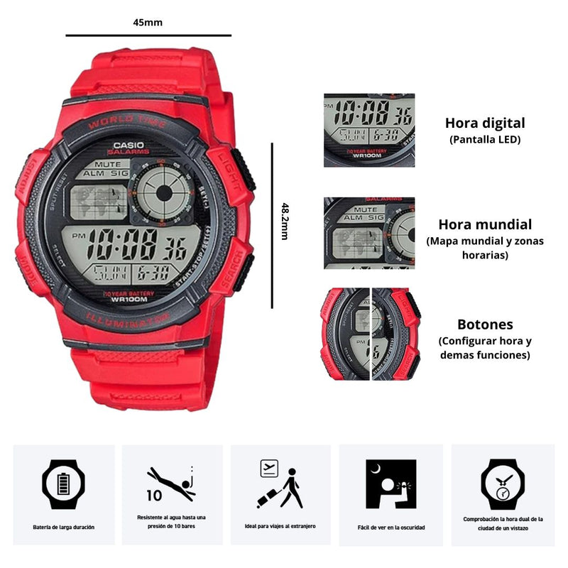 Reloj Casio Referencia AE-1000W-4A Diseño Deportivo