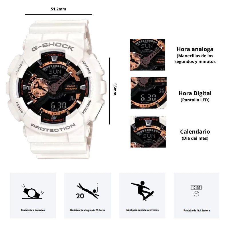 Reloj G-SHOCK Modelo GA-110RG-7A Diseño Deportivo