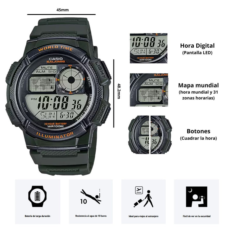 Reloj Casio Referenci AE-1000W-3A Diseño Deportivo