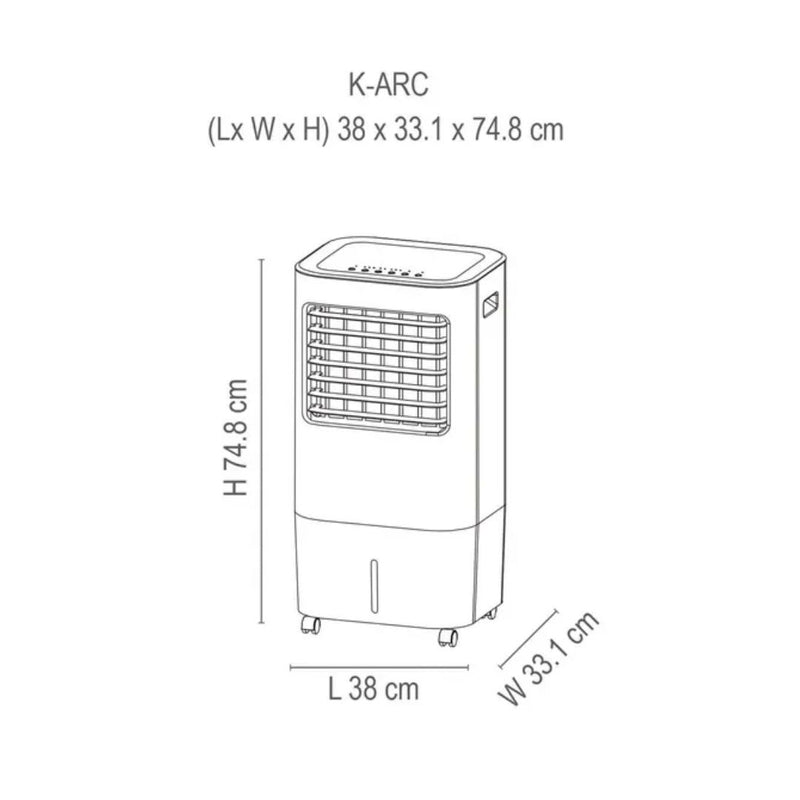 Enfriador de Aire KALLEY K-ARC Con Control Remoto - Blanco