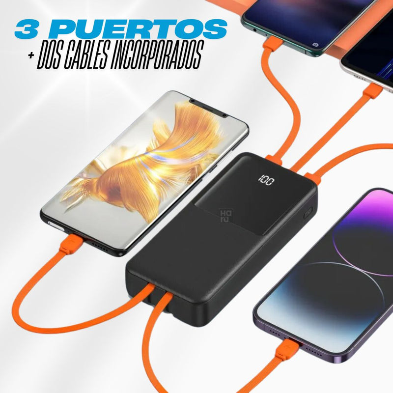 Bateria Portatil IGOMA 3 Puertos De 10000mAh - Negra