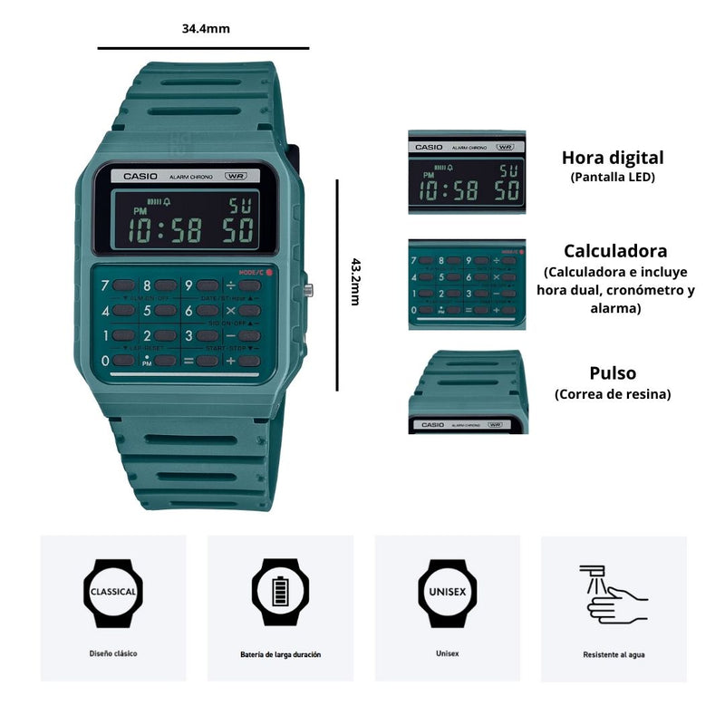 Reloj Casio Referencia CA-53WB-3B Diseño Deportivo