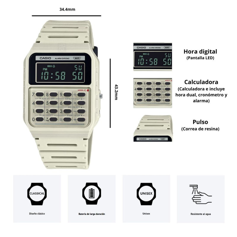 Reloj Casio Referencia CA-53WB-8B Diseño Deportivo