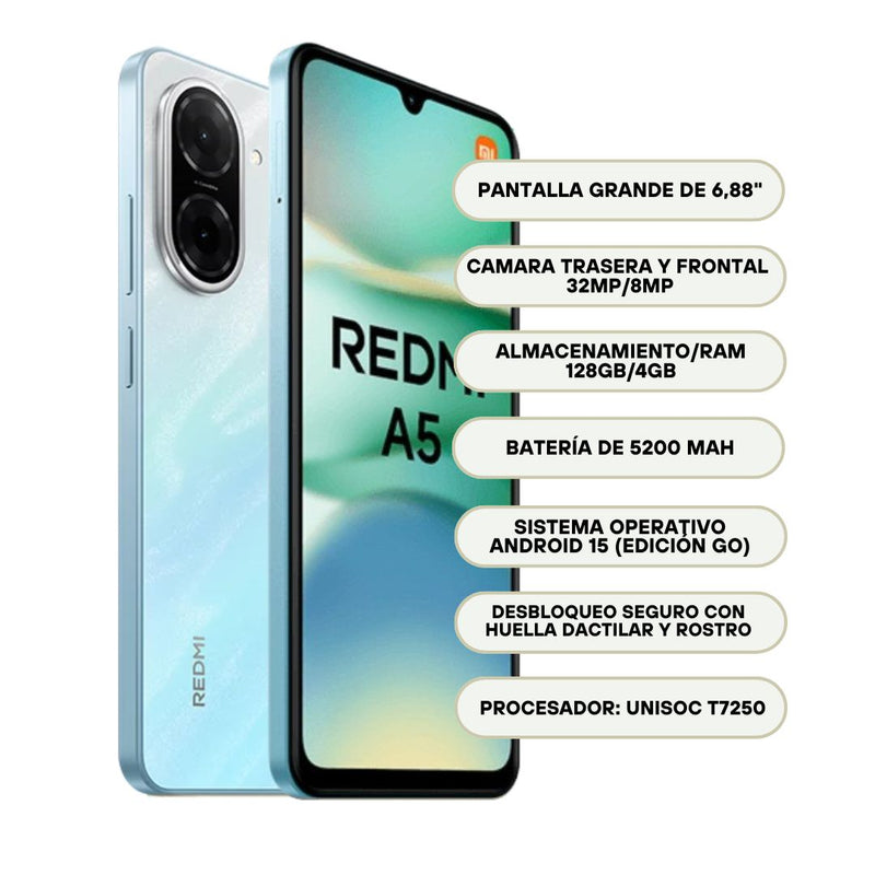 Celular Xiaomi Redmi A5 128GB/4GB RAM - Azul