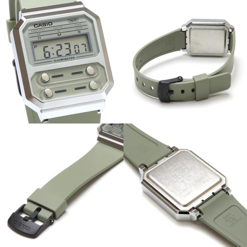 Reloj Casio Modelo A100WEF-3A Diseño Clasico Vintage - Verde