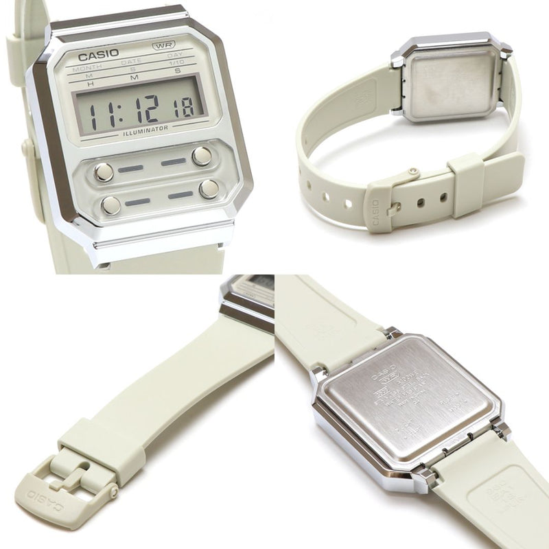 Reloj Casio Modelo A100WEF-8A Diseño Clasico Vintage - Beige