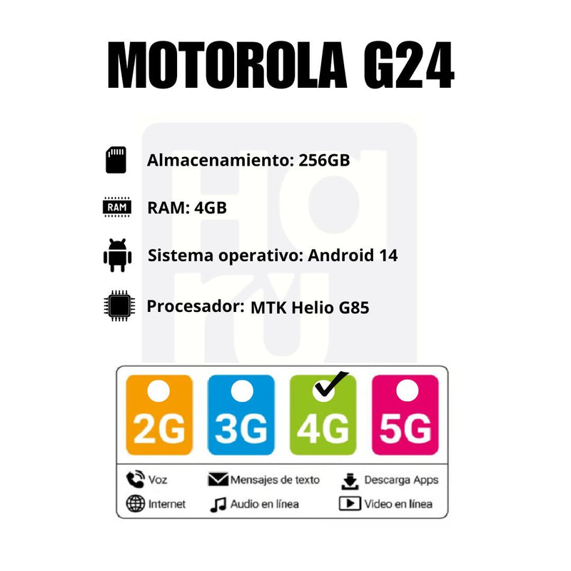Celular Motorola G24 256GB/4GB RAM - Lavanda