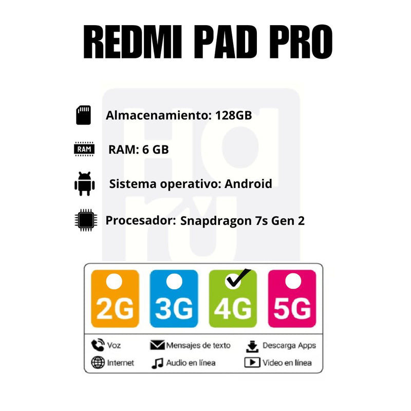 Tablet REDMI Pad Pro Tab De 128GB/6GB - Verde Menta