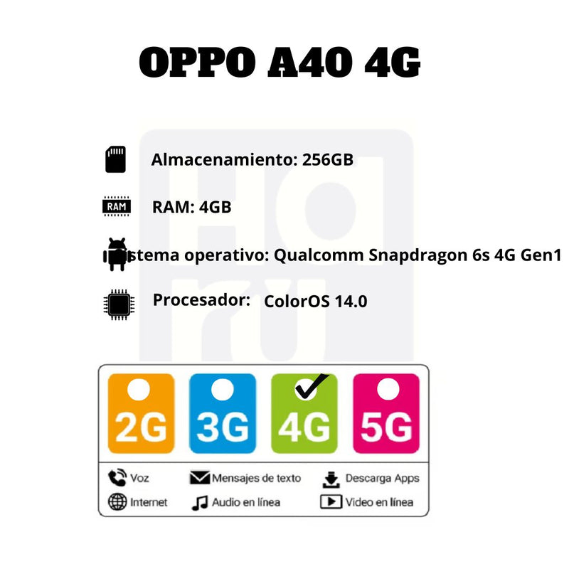 Celular Oppo A40 4G 256GB/4GB RAM Lila