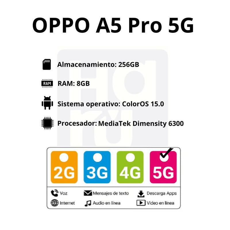 Celular OPPO A5 Pro 5G 256GB/8GB - Rosado